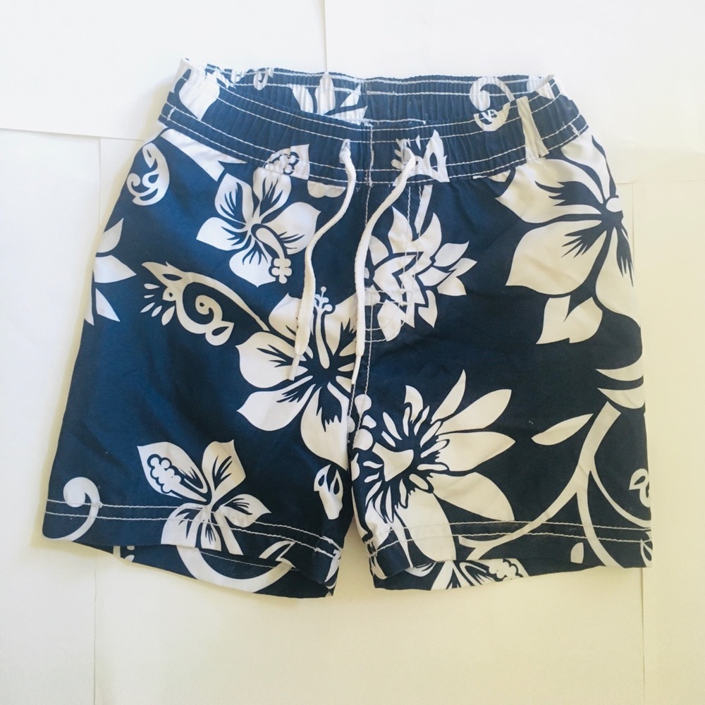 12-18 Months Boys Hawaiian Blue Swim Trunks
